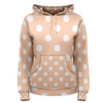 Polka Dots - White on Apricot Orange Women s Pullover Hoodie