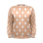 Polka Dots - White on Apricot Orange Women s Sweatshirt