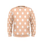 Polka Dots - White on Apricot Orange Kid s Sweatshirt