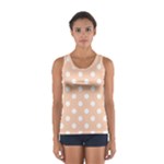Polka Dots - White on Apricot Orange Women s Sport Tank Top