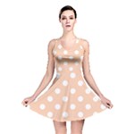 Polka Dots - White on Apricot Orange Reversible Skater Dress