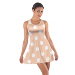 Polka Dots - White on Apricot Orange Cotton Racerback Dress