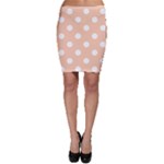 Polka Dots - White on Apricot Orange Bodycon Skirt