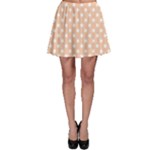 Polka Dots - White on Apricot Orange Skater Skirt
