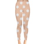 Polka Dots - White on Apricot Orange Women s Leggings