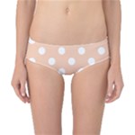 Polka Dots - White on Apricot Orange Classic Bikini Bottoms