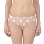Polka Dots - White on Apricot Orange Hipster Bikini Bottoms