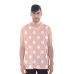 Polka Dots - White on Apricot Orange Men s Basketball Tank Top