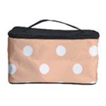 Polka Dots - White on Apricot Orange Cosmetic Storage Case