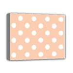 Polka Dots - White on Apricot Orange Deluxe Canvas 14  x 11  (Stretched)