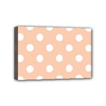Polka Dots - White on Apricot Orange Mini Canvas 6  x 4  (Stretched)