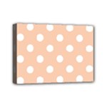 Polka Dots - White on Apricot Orange Mini Canvas 7  x 5  (Stretched)
