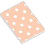 Polka Dots - White on Apricot Orange Large Memo Pads