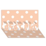 Polka Dots - White on Apricot Orange BEST BRO 3D Greeting Card (8x4)