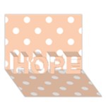 Polka Dots - White on Apricot Orange HOPE 3D Greeting Card (7x5)
