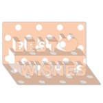 Polka Dots - White on Apricot Orange Best Wish 3D Greeting Card (8x4)