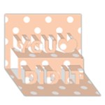 Polka Dots - White on Apricot Orange You Did It 3D Greeting Card (7x5)