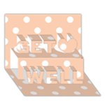 Polka Dots - White on Apricot Orange Get Well 3D Greeting Card (7x5)