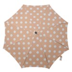 Polka Dots - White on Apricot Orange Hook Handle Umbrella (Medium)