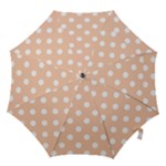 Polka Dots - White on Apricot Orange Hook Handle Umbrella (Large)