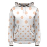 Polka Dots - Apricot Orange on White Women s Pullover Hoodie