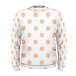 Polka Dots - Apricot Orange on White Men s Sweatshirt
