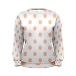 Polka Dots - Apricot Orange on White Women s Sweatshirt