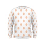 Polka Dots - Apricot Orange on White Kid s Sweatshirt