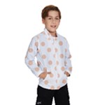Polka Dots - Apricot Orange on White Wind Breaker (Kids)