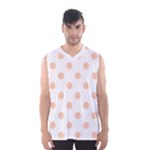 Polka Dots - Apricot Orange on White Men s Basketball Tank Top