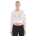 Polka Dots - Apricot Orange on White Women s Cropped Sweatshirt