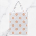 Polka Dots - Apricot Orange on White Classic Tote Bag