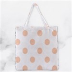 Polka Dots - Apricot Orange on White Grocery Tote Bag