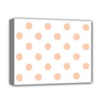 Polka Dots - Apricot Orange on White Deluxe Canvas 14  x 11  (Stretched)