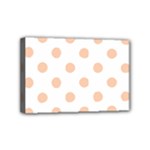 Polka Dots - Apricot Orange on White Mini Canvas 6  x 4  (Stretched)