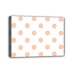 Polka Dots - Apricot Orange on White Mini Canvas 7  x 5  (Stretched)