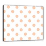 Polka Dots - Apricot Orange on White Canvas 24  x 20  (Stretched)