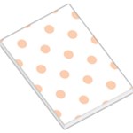 Polka Dots - Apricot Orange on White Large Memo Pads