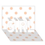 Polka Dots - Apricot Orange on White GIRL 3D Greeting Card (7x5)