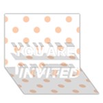 Polka Dots - Apricot Orange on White YOU ARE INVITED 3D Greeting Card (7x5)