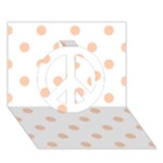 Polka Dots - Apricot Orange on White Peace Sign 3D Greeting Card (7x5)