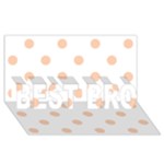 Polka Dots - Apricot Orange on White BEST BRO 3D Greeting Card (8x4)