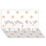 Polka Dots - Apricot Orange on White BEST SIS 3D Greeting Card (8x4)