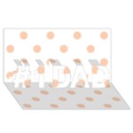 Polka Dots - Apricot Orange on White #1 DAD 3D Greeting Card (8x4)
