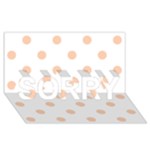 Polka Dots - Apricot Orange on White SORRY 3D Greeting Card (8x4)