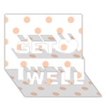 Polka Dots - Apricot Orange on White Get Well 3D Greeting Card (7x5)