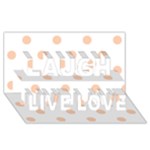 Polka Dots - Apricot Orange on White Laugh Live Love 3D Greeting Card (8x4)