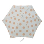 Polka Dots - Apricot Orange on White Mini Umbrella