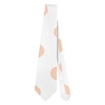 Polka Dots - Apricot Orange on White Necktie (Two Side)