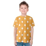 Polka Dots - White on Pastel Orange Kid s Cotton Tee
